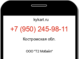 Информация о номере телефона +7 (950) 245-98-11: регион, оператор