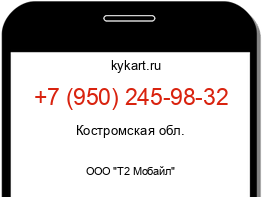 Информация о номере телефона +7 (950) 245-98-32: регион, оператор