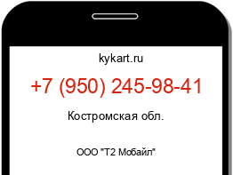 Информация о номере телефона +7 (950) 245-98-41: регион, оператор