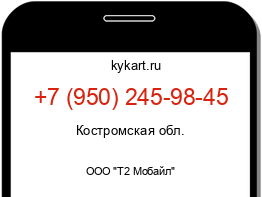 Информация о номере телефона +7 (950) 245-98-45: регион, оператор