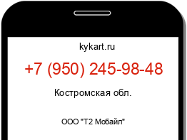 Информация о номере телефона +7 (950) 245-98-48: регион, оператор