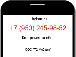 Информация о номере телефона +7 (950) 245-98-52: регион, оператор