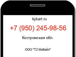 Информация о номере телефона +7 (950) 245-98-56: регион, оператор