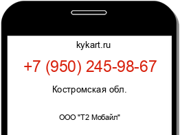 Информация о номере телефона +7 (950) 245-98-67: регион, оператор