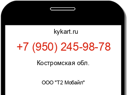 Информация о номере телефона +7 (950) 245-98-78: регион, оператор