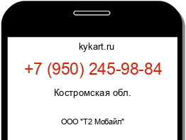 Информация о номере телефона +7 (950) 245-98-84: регион, оператор