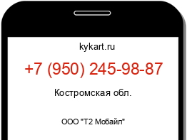 Информация о номере телефона +7 (950) 245-98-87: регион, оператор