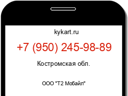 Информация о номере телефона +7 (950) 245-98-89: регион, оператор