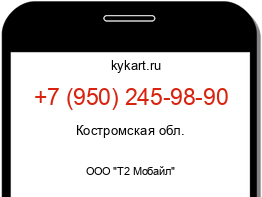 Информация о номере телефона +7 (950) 245-98-90: регион, оператор