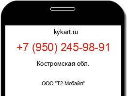 Информация о номере телефона +7 (950) 245-98-91: регион, оператор