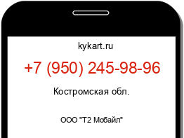 Информация о номере телефона +7 (950) 245-98-96: регион, оператор