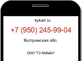 Информация о номере телефона +7 (950) 245-99-04: регион, оператор