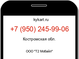 Информация о номере телефона +7 (950) 245-99-06: регион, оператор