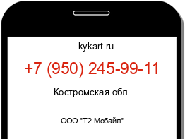 Информация о номере телефона +7 (950) 245-99-11: регион, оператор