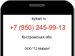 Информация о номере телефона +7 (950) 245-99-13: регион, оператор