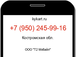 Информация о номере телефона +7 (950) 245-99-16: регион, оператор