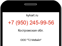 Информация о номере телефона +7 (950) 245-99-56: регион, оператор