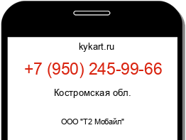 Информация о номере телефона +7 (950) 245-99-66: регион, оператор