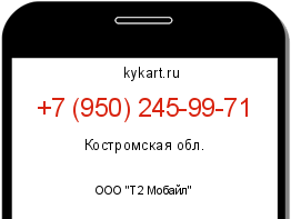 Информация о номере телефона +7 (950) 245-99-71: регион, оператор