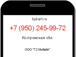 Информация о номере телефона +7 (950) 245-99-72: регион, оператор
