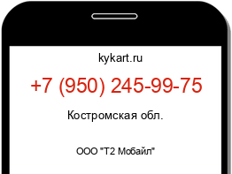 Информация о номере телефона +7 (950) 245-99-75: регион, оператор