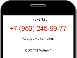 Информация о номере телефона +7 (950) 245-99-77: регион, оператор