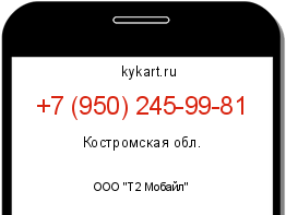 Информация о номере телефона +7 (950) 245-99-81: регион, оператор