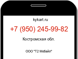 Информация о номере телефона +7 (950) 245-99-82: регион, оператор