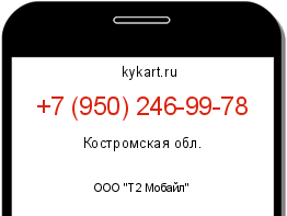 Информация о номере телефона +7 (950) 246-99-78: регион, оператор