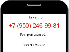 Информация о номере телефона +7 (950) 246-99-81: регион, оператор