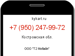 Информация о номере телефона +7 (950) 247-99-72: регион, оператор