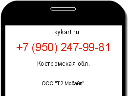 Информация о номере телефона +7 (950) 247-99-81: регион, оператор
