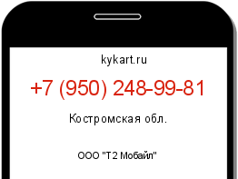 Информация о номере телефона +7 (950) 248-99-81: регион, оператор