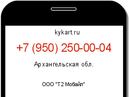 Информация о номере телефона +7 (950) 250-00-04: регион, оператор