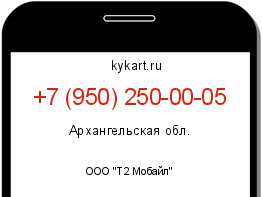 Информация о номере телефона +7 (950) 250-00-05: регион, оператор