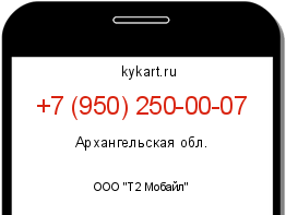 Информация о номере телефона +7 (950) 250-00-07: регион, оператор