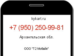 Информация о номере телефона +7 (950) 250-99-81: регион, оператор
