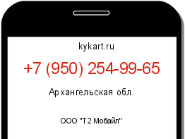 Информация о номере телефона +7 (950) 254-99-65: регион, оператор