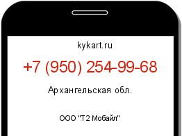 Информация о номере телефона +7 (950) 254-99-68: регион, оператор