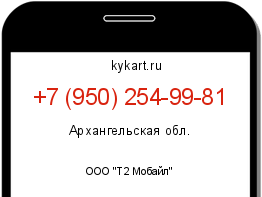 Информация о номере телефона +7 (950) 254-99-81: регион, оператор