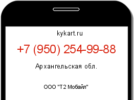 Информация о номере телефона +7 (950) 254-99-88: регион, оператор