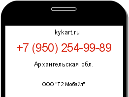 Информация о номере телефона +7 (950) 254-99-89: регион, оператор