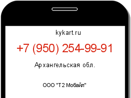 Информация о номере телефона +7 (950) 254-99-91: регион, оператор