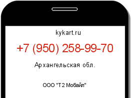 Информация о номере телефона +7 (950) 258-99-70: регион, оператор