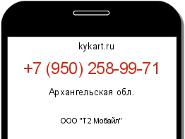 Информация о номере телефона +7 (950) 258-99-71: регион, оператор