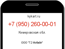 Информация о номере телефона +7 (950) 260-00-01: регион, оператор