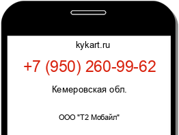 Информация о номере телефона +7 (950) 260-99-62: регион, оператор