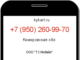 Информация о номере телефона +7 (950) 260-99-70: регион, оператор