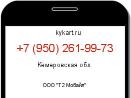 Информация о номере телефона +7 (950) 261-99-73: регион, оператор
