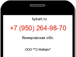 Информация о номере телефона +7 (950) 264-98-70: регион, оператор